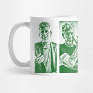 Anthony Bourdain// green solid style Mug